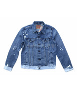 Levis Mens Type III Blue Ombre Bleach Dye Splatter Denim Jean Trucker Ja... - $47.49