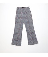 Deadstock Vintage 60s 70s Boys 12 Plaid Knit Cuffed Flared Wide Leg Pant... - $1,472.46 MXN