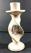 African Spiral Hand Painted Carved Soapstone Candle Holder Zebra Kenya - £11.83 GBP