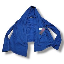 New Skechers Sweater Size Medium Skechers Drape Cardigan Hooded Open Front Blue - £29.89 GBP
