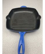 Cast Iron Skillet 10&#39; Blue Enamel Coating Grill Bottom Pour Sides KG Coo... - €47,26 EUR