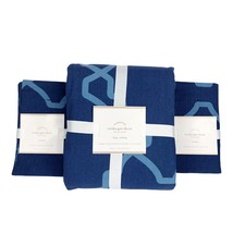 Pottery Barn Multi Color Blue Trisha Geo King Cal King Duvet Cover 2 Sha... - £145.97 GBP