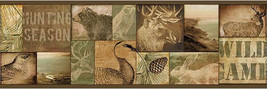 Trumball Wild Game Collage Wallpaper Border Brown Chesapeake TLL01493B - $20.31