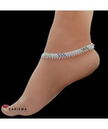 Daily wear Real Sterling Silver Indian women Anklets Ankle Pair 10.2&quot; - $4,081.77 MXN