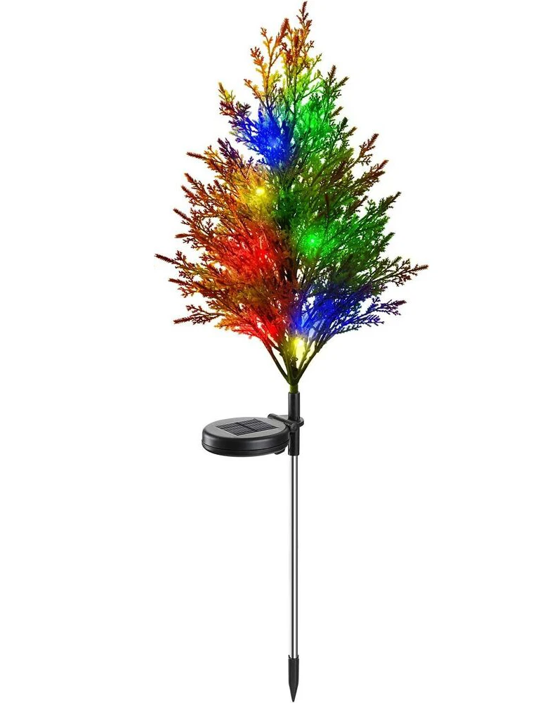 Solar Christmas Tree Lights Garden Outdoor Waterproof Decoration Multi-Color Pin - £67.86 GBP