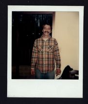 POLAROID snapshot mustache  MAN PLAID SHIRT JEANS - $8.95