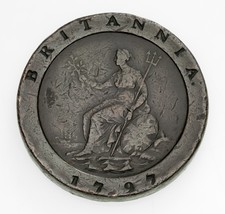 1797 Grande-Bretagne 2 Pence Cuivre Pièce de Monnaie, VF État Km 619 - $208.83