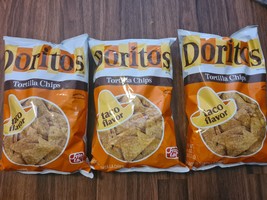 Lot of 3 Doritos Taco Flavored Tortilla Chips 9.25 oz ea - £21.59 GBP