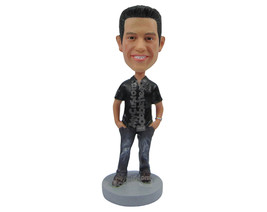 Custom Bobblehead Handsome Hunk In All Swag With Hands In Pocket And A Wrist Wat - £71.12 GBP