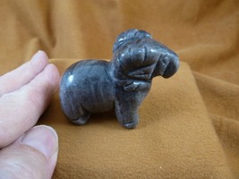 (Y-RAM-726) Gray fancy jasper RAM SHEEP gemstone FIGURINE BIGHORN mounta... - $23.36