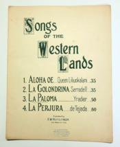 Songs of the Western Lands No. 3 La Paloma Mexican Song with Lyrics 1910 - $5.00