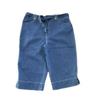 White Stag Long Jean Shorts ~ Sz 8A ~ Blue ~ High Rise ~ 16&quot; Inseam ~ Stretch - $17.09