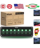 Innovative 8 Gang Rocker Switch Panel – Aluminum and Green Backlit for E... - $1,216.52 MXN