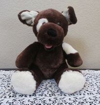 Build A Bear Workshop Dark Brown &amp; Ivory Plush Sitting Dog - $11.57