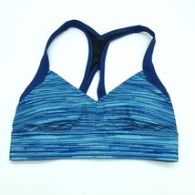 TYR Womens Bikini Top Active Swimwear Removable Cups Racerback Striped Blue S - £15.37 GBP