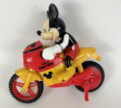 Disney On Ice Mickey Mouse On Motorcycle Toy 2001 Rev and Go Red Pullback Racer - £7.91 GBP