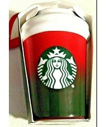 Starbucks Christmas 2021 Ceramic Cup Ornament Red And Green NEW - £16.47 GBP