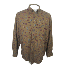 Bill Blass vintage Men shirt long sleeve pit to pit 24.5 cotton antique objects - £19.46 GBP