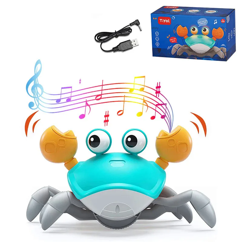 Cute Baby Toy Walking Crab Toy Induction Escape Crab Crawling USB charging Fujão - £9.65 GBP+