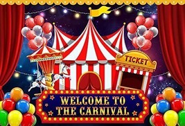 Carnival Circus Backdrop for Photography Carnival Theme Birthday Decorat... - £29.49 GBP