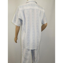 Men's 2pc Walking Leisure Suit by Royal Diamond T2004 White Blue Size Large image 2