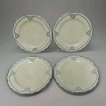 W.S. George Lido Canarytone Platinum Rose 7&quot; Dessert Salad Plate 385A (Lot of 4) - £19.42 GBP