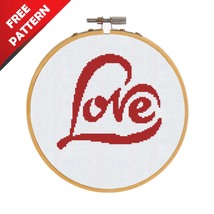 Love Word Free cross stitch PDF pattern - £0.77 GBP