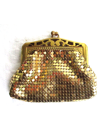 Whiting &amp; Davis USA Gold Mesh and Filigree Evening Coin Purse Pouch Vint... - £17.74 GBP