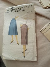 Vintage Sewing Pattern Advance 5912 Waist 28 Womens Skirts - £3.78 GBP