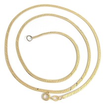 Vintage Italian Herringbone Chain Necklace 14K Yellow Gold, 18 Inches, 4.00 Gram - £395.68 GBP
