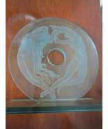 NAKED DIVERS COUPLE TABLE SCULPTURE LARGE 16 X 15 X 6&quot; ETCHED GLASS  - $816.32 CAD