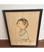Vintage Charlot Byi Framed Nursery Large Print A Childs Prayer 18 X 14 - $533.63 MXN