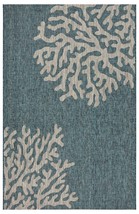 HomeRoots 393745 8 x 9 ft. Blue Coral Reef Indoor &amp; Outdoor Area Rug - £160.84 GBP