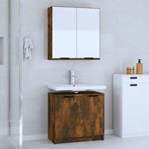 Modern Wooden 2 Piece Bathroom Furniture Set With Mirror Unit And Sink Cabinet  - £112.03 GBP+