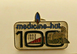 Medicine Hat 100 Years Train 1883 1983 Alberta Canada Collectible Pin Vintage - £14.53 GBP