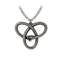 Alchemy Gothic P929 - Eve&#39;s Triquetra Pendant Necklace Serpent Serpentine - $30.00