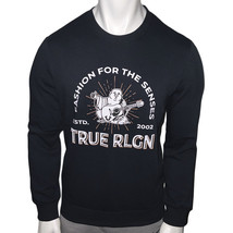 NWT TRUE RELIGION MSRP $74.99 MEN NAVY CREW NECK LONG SLEEVE SWEATSHIRT ... - $33.99