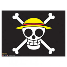 One Piece Straw Hat Pirates Flag Wall Scroll Black - £27.95 GBP