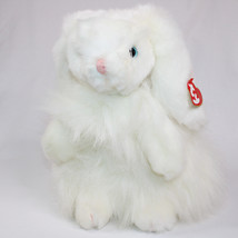 VINTAGE Ty Classics Cashmere 12&quot; Inch White Angora Long Hair Bunny Rabbit Plush - £10.79 GBP