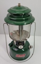 VTG Coleman Green Outdoor Camping Lantern Model 220K 04 1980 Glass Globe Rare - £30.43 GBP