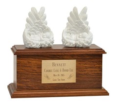 Protected By Angels Twin or Triplet Infant Wood Urn - £154.34 GBP