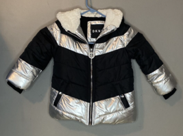 DKNY Puffer Jacket TODDLER/KID Size 24 months Coat Black &amp; Silver - £10.93 GBP