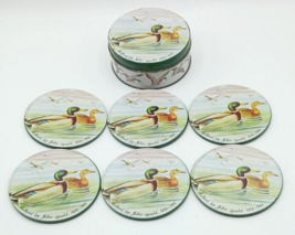 Mallard Ducks by John Gould 1804-1881 Round Metal Tin with Coasters 1984 - £7.90 GBP