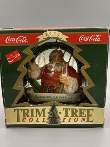 Coca-Cola Trim A Tree Collection ~ 1934 Ornament ~ Santa "Season's Greetings" - $7.92