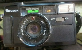 Fujica Auto-7 Date Black f/2.8 38mm Point &amp; Shoot 35mm Film Camera carry... - $46.46