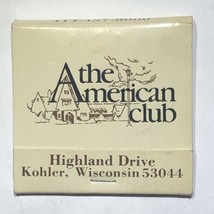 American Club Restaurant Kohler Wisconsin Match Book Matchbox - $4.95