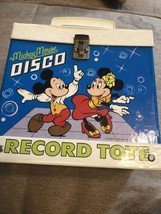 VINTAGE 1981 Mickey Mouse Disco 45&quot; Record Tote.  Lid Broken. - £11.68 GBP