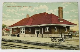 Pontiac Michigan Grand Trunk Depot 1915 Postcard H18 - £15.94 GBP