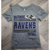 NFL Baltimore Ravens Football T-Shirt Team Apparel Gray XS-ECH4/5 - $14.84
