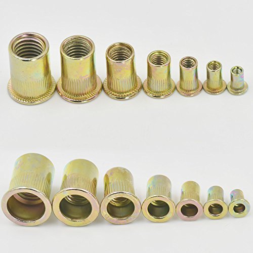 Bluemoona 100 Pcs - Metric Metal Blind Insert Rivet Nut Rivnut Flat Head M8